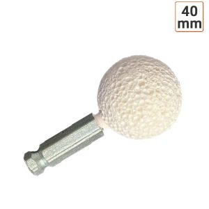 Meule Sphère Coral en oxyde d'aluminum avec tige HEX diamètre 40mm