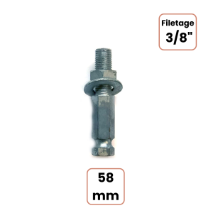 Adaptateur LONG porte outils NV11 Hex11 pour Rape Cloche filetage 3/8"