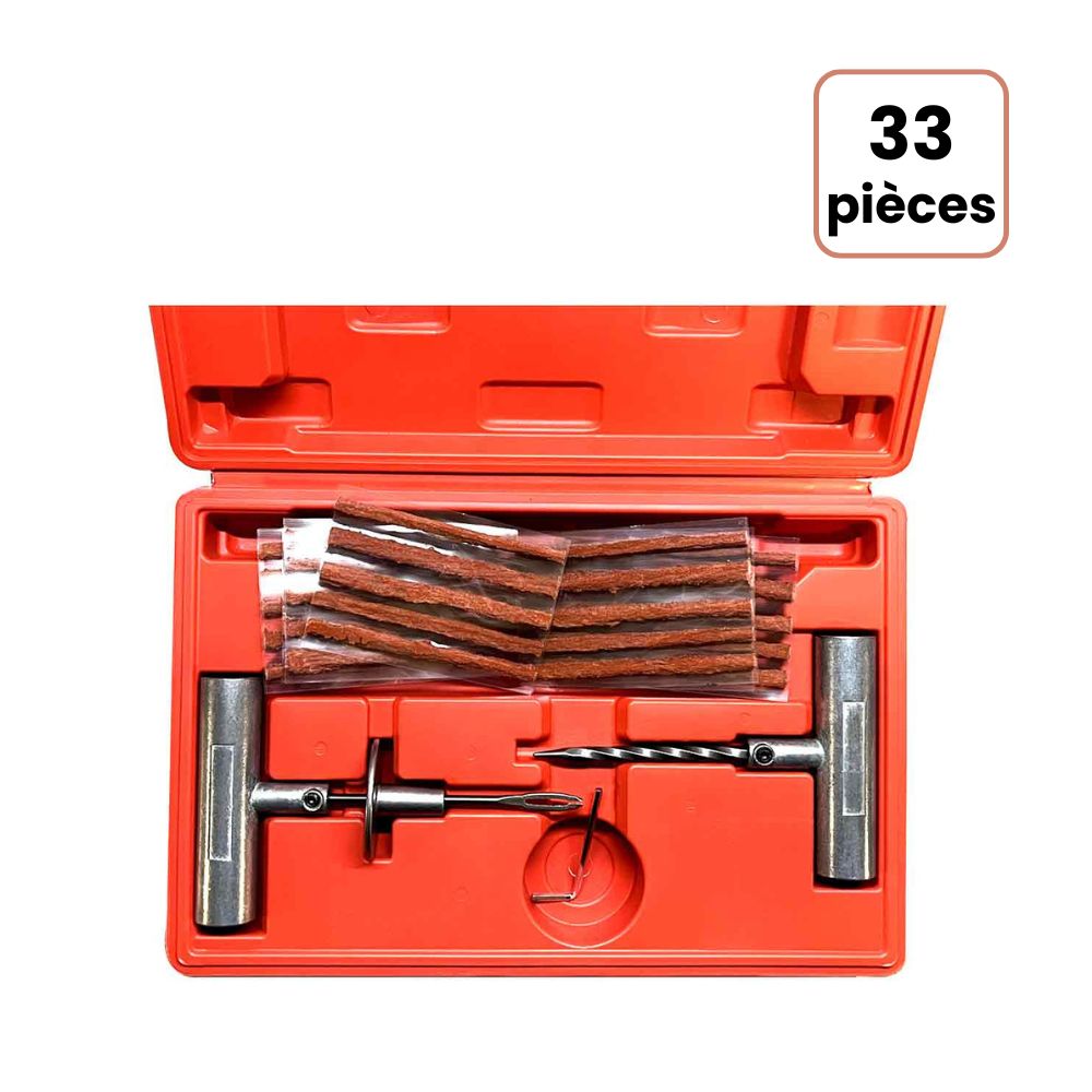 coffret de réparation crevaison avec 30 mèches