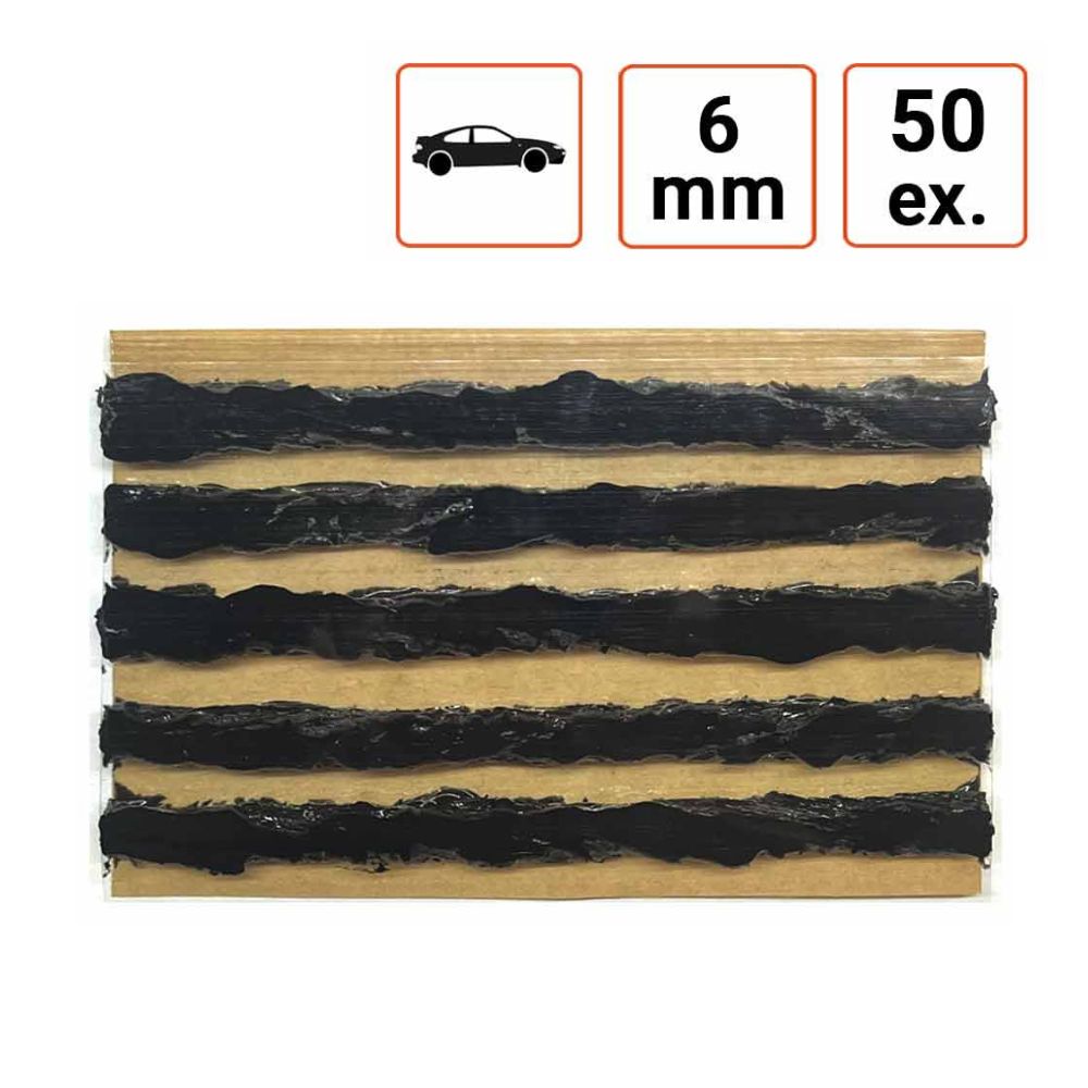 mèches tresses de réparation crevaison 10cm noires 6 mm